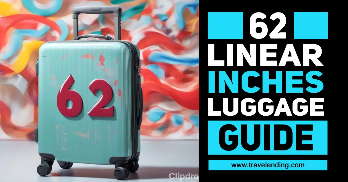 A luggage with 62 written on representing the airlines dimension rule for checked luggage