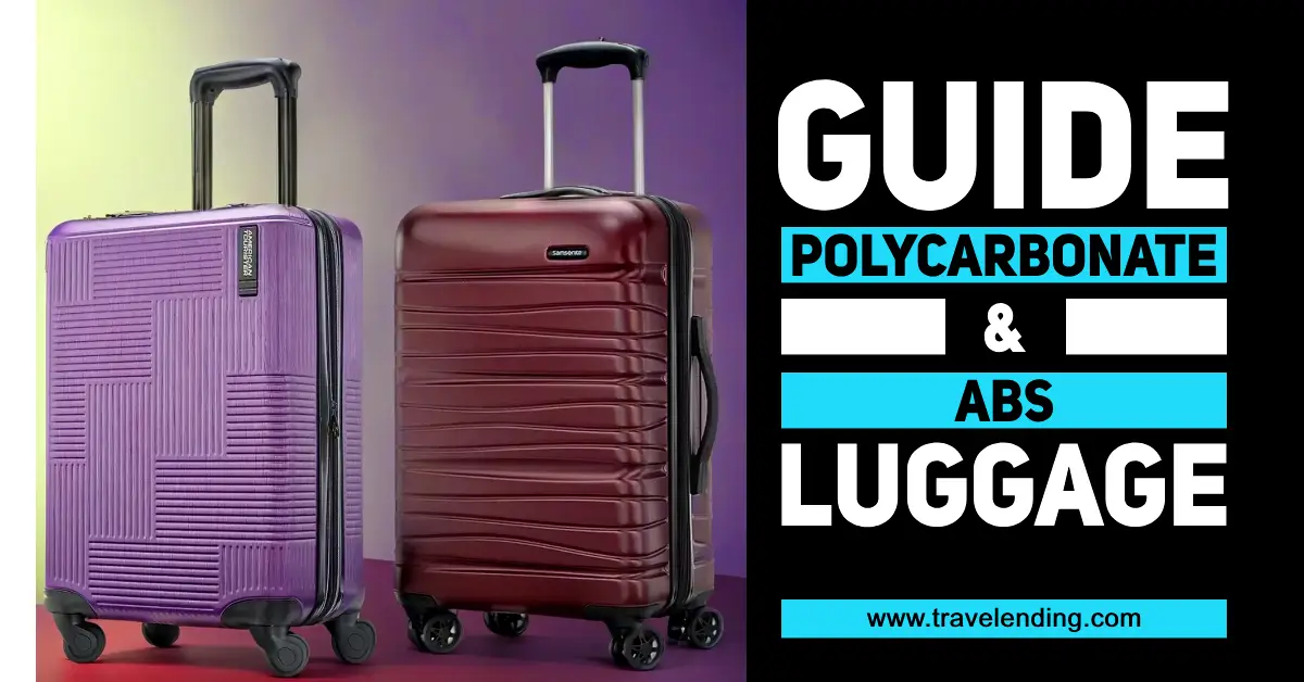 polycarbonate vs abs luggage material comparison | two polycarbonate and abs luggage from standing side-by-side