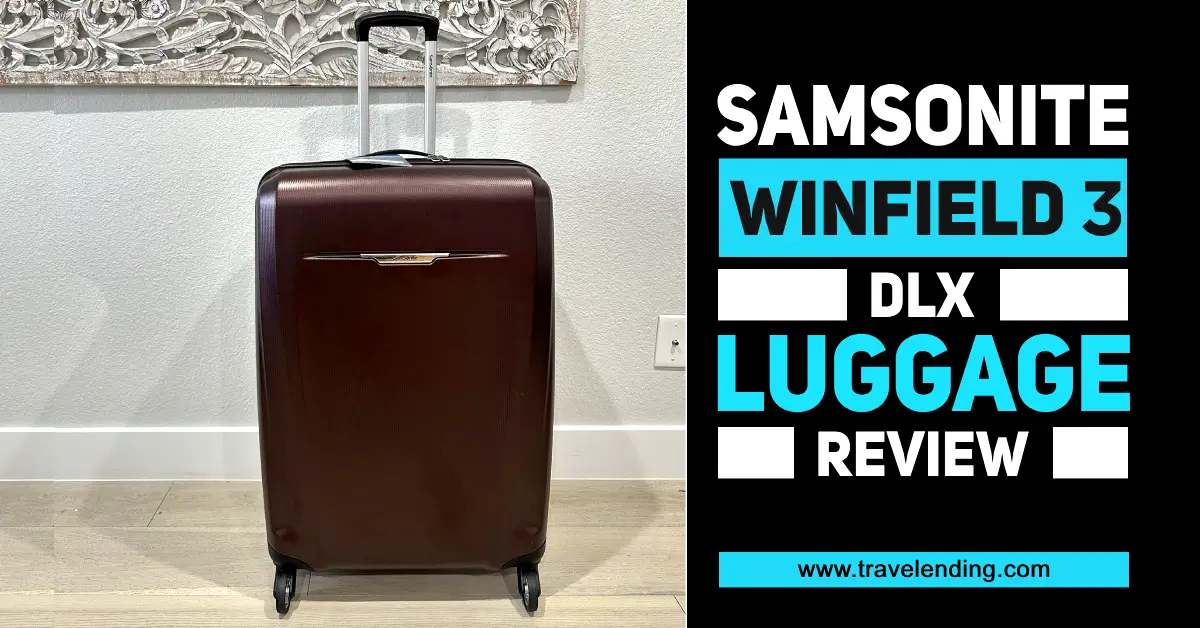 Samsonite Winfield 3 DLX review | luggage standing on wooden floor